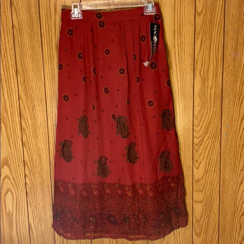 🔥Red Paisley Patterned Skirt / Sag Harbor/ Womens Sz M